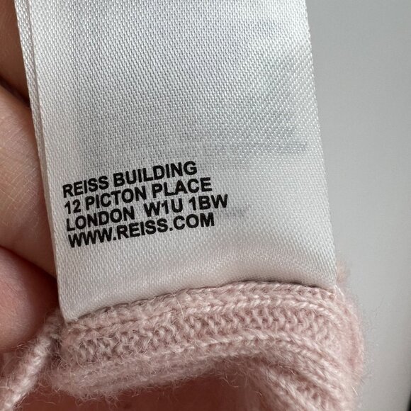 Reiss AUDREY CREW NECK KNITTED sweater jumper light pale pink woman's size mediu - Picture 7 of 11